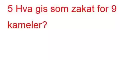 5 Hva gis som zakat for 9 kameler?