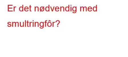 Er det nødvendig med smultringfôr