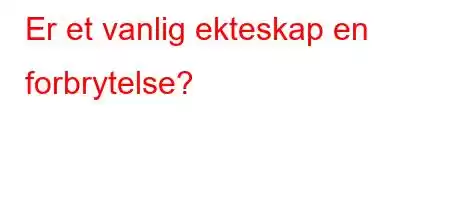 Er et vanlig ekteskap en forbrytelse?