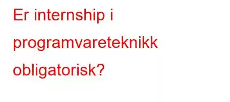 Er internship i programvareteknikk obligatorisk