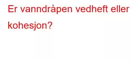 Er vanndråpen vedheft eller kohesjon?