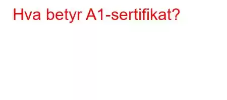 Hva betyr A1-sertifikat