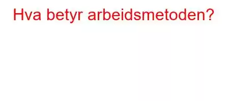 Hva betyr arbeidsmetoden?