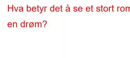 Hva betyr det å se et stort rom i en drøm?