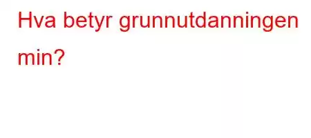 Hva betyr grunnutdanningen min?