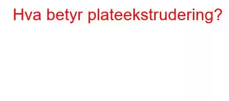 Hva betyr plateekstrudering?