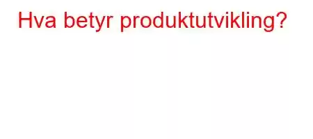 Hva betyr produktutvikling