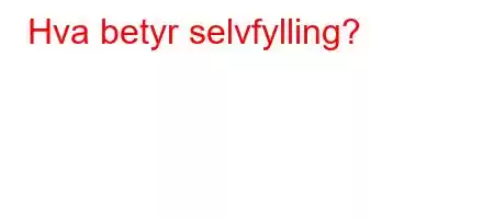 Hva betyr selvfylling?