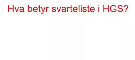 Hva betyr svarteliste i HGS?