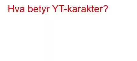 Hva betyr YT-karakter?