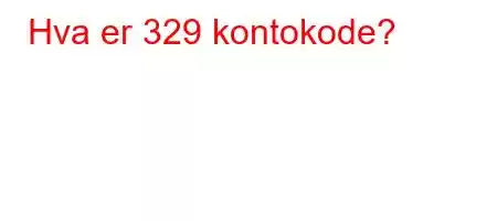 Hva er 329 kontokode