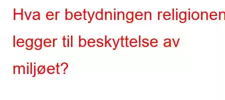 Hva er betydningen religionen legger til beskyttelse av miljøet?