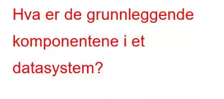 Hva er de grunnleggende komponentene i et datasystem?