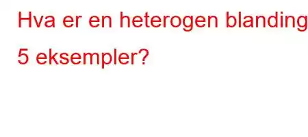 Hva er en heterogen blanding 5 eksempler?