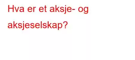 Hva er et aksje- og aksjeselskap