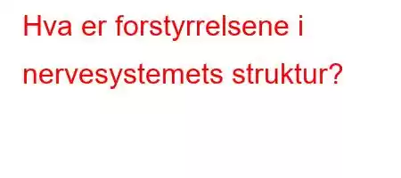 Hva er forstyrrelsene i nervesystemets struktur