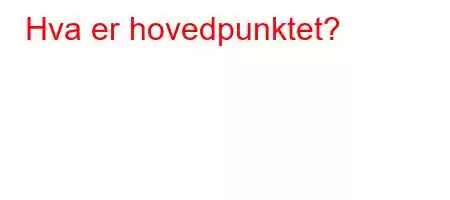 Hva er hovedpunktet?