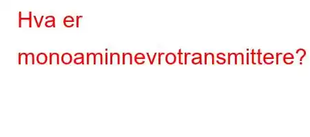 Hva er monoaminnevrotransmittere