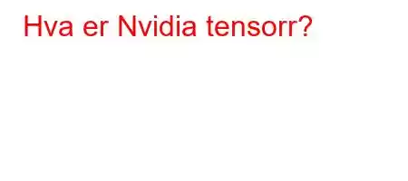 Hva er Nvidia tensorr?