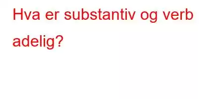 Hva er substantiv og verb adelig