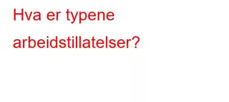 Hva er typene arbeidstillatelser