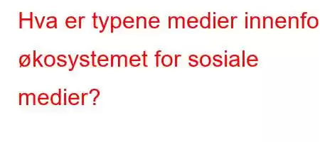 Hva er typene medier innenfor økosystemet for sosiale medier?