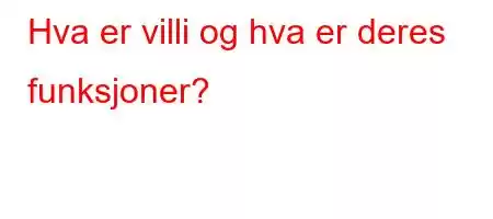 Hva er villi og hva er deres funksjoner?