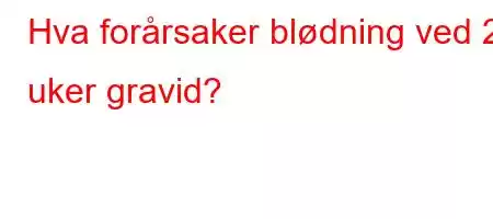 Hva forårsaker blødning ved 2 uker gravid?