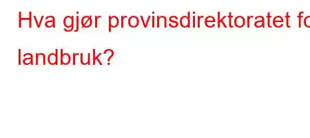 Hva gjør provinsdirektoratet for landbruk?