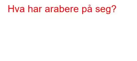 Hva har arabere på seg