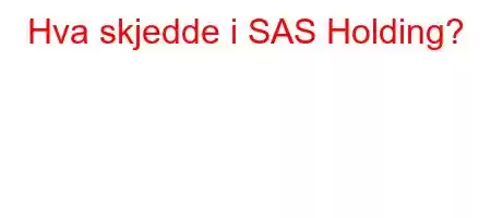 Hva skjedde i SAS Holding?