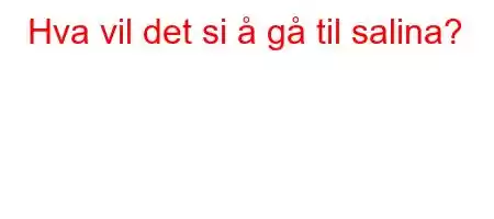 Hva vil det si å gå til salina