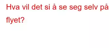 Hva vil det si å se seg selv på flyet?