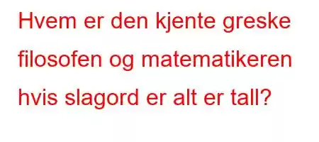 Hvem er den kjente greske filosofen og matematikeren hvis slagord er alt er tall