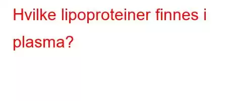 Hvilke lipoproteiner finnes i plasma?