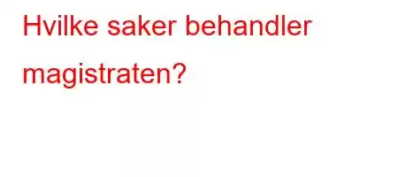 Hvilke saker behandler magistraten?