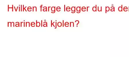 Hvilken farge legger du på den marineblå kjolen?