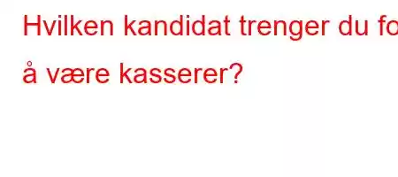 Hvilken kandidat trenger du for å være kasserer?