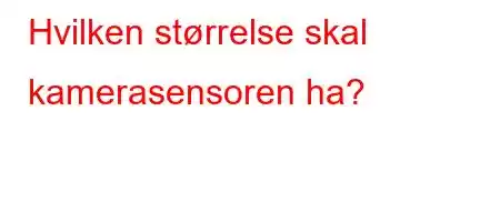 Hvilken størrelse skal kamerasensoren ha