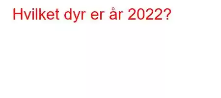 Hvilket dyr er år 2022