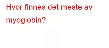 Hvor finnes det meste av myoglobin?