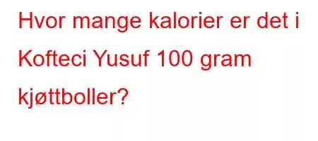 Hvor mange kalorier er det i Kofteci Yusuf 100 gram kjøttboller?