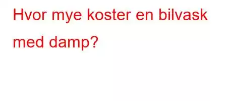 Hvor mye koster en bilvask med damp