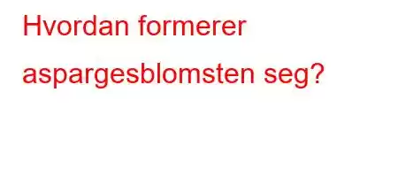 Hvordan formerer aspargesblomsten seg?