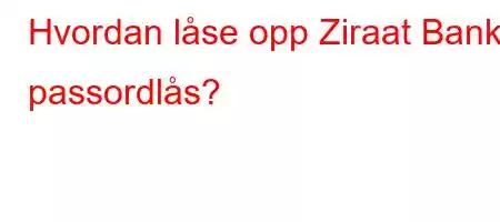 Hvordan låse opp Ziraat Bank passordlås
