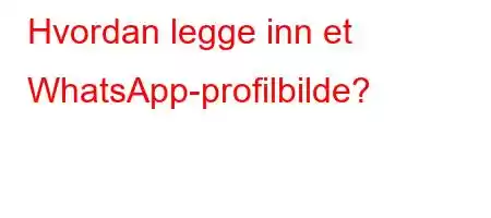 Hvordan legge inn et WhatsApp-profilbilde