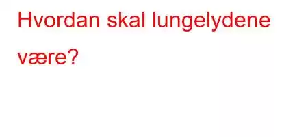 Hvordan skal lungelydene være?