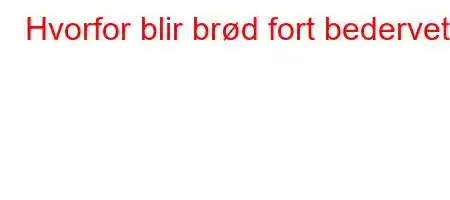 Hvorfor blir brød fort bedervet