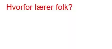 Hvorfor lærer folk?