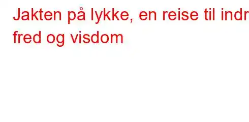 Jakten på lykke, en reise til indre fred og visdom